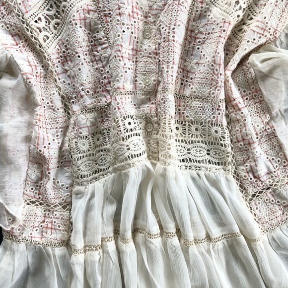 Anthropologie Akemi + Kin Boho Eyelet Ruffle Top - Picture 8 of 13